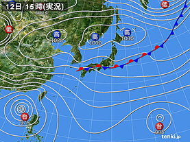 実況天気図(2021年10月12日)