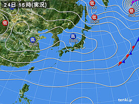 実況天気図(2021年10月24日)