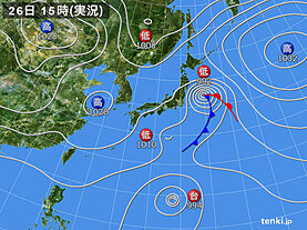 実況天気図(2021年10月26日)