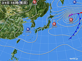 実況天気図(2021年11月04日)