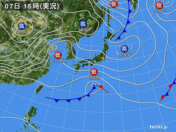 実況天気図(2021年11月07日)