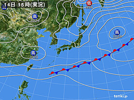 実況天気図(2021年11月14日)