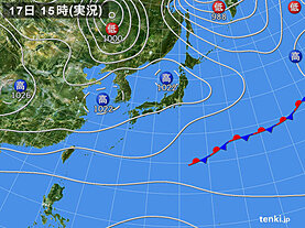 実況天気図(2021年11月17日)