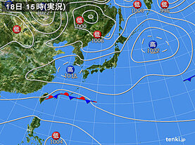 実況天気図(2021年11月18日)