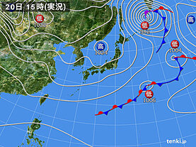 実況天気図(2021年11月20日)