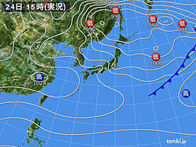 実況天気図(2021年11月24日)