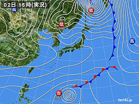 実況天気図(2021年12月02日)