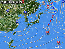 実況天気図(2021年12月04日)