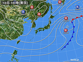 実況天気図(2021年12月10日)