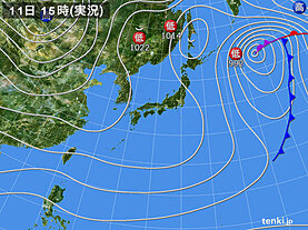 実況天気図(2021年12月11日)