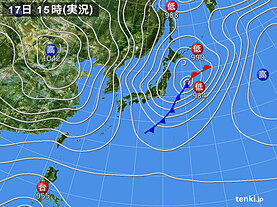 実況天気図(2021年12月17日)