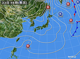 実況天気図(2021年12月23日)