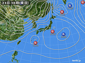 実況天気図(2021年12月24日)