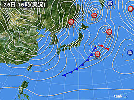 実況天気図(2021年12月25日)