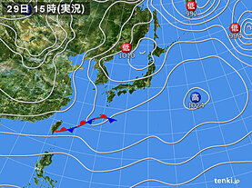 実況天気図(2021年12月29日)