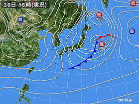 実況天気図(2021年12月30日)