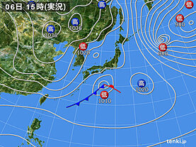 実況天気図(2022年01月06日)