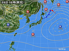 実況天気図(2022年01月09日)