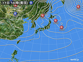 実況天気図(2022年01月17日)