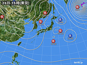 実況天気図(2022年01月26日)