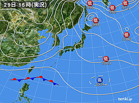 実況天気図(2022年01月29日)