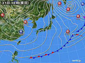 実況天気図(2022年01月31日)