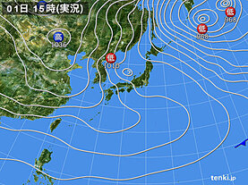 実況天気図(2022年02月01日)