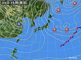 実況天気図(2022年02月05日)