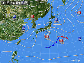実況天気図(2022年02月10日)