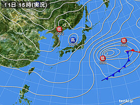 実況天気図(2022年02月11日)