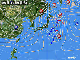 実況天気図(2022年02月20日)