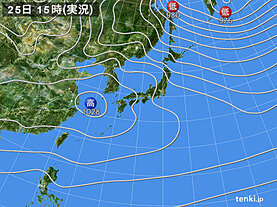 実況天気図(2022年02月25日)