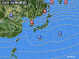実況天気図(2022年02月26日)