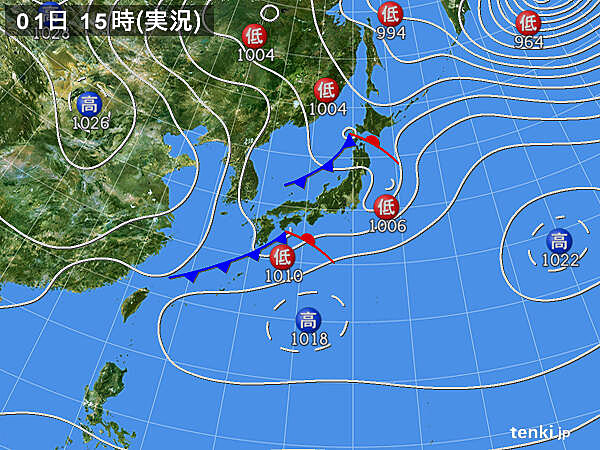 実況天気図(2022年03月01日)