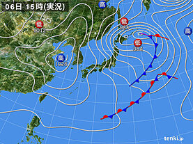 実況天気図(2022年03月06日)