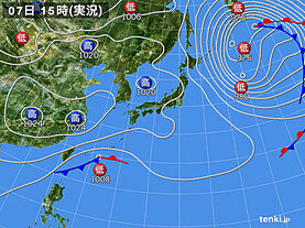 実況天気図(2022年03月07日)