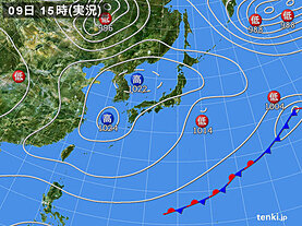 実況天気図(2022年03月09日)