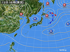 実況天気図(2022年03月12日)