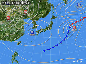 実況天気図(2022年03月24日)