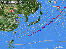 実況天気図(2022年04月01日)