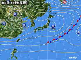 実況天気図(2022年04月02日)