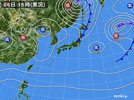 実況天気図(2022年04月06日)