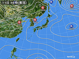 実況天気図(2022年04月11日)