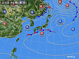 実況天気図(2022年04月24日)