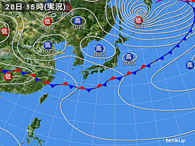 実況天気図(2022年04月28日)