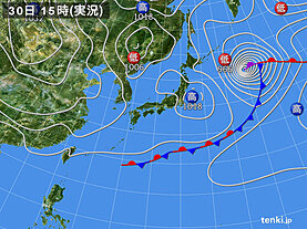 実況天気図(2022年04月30日)