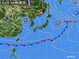 実況天気図(2022年05月02日)