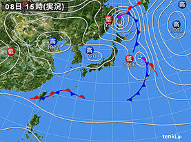 実況天気図(2022年05月08日)