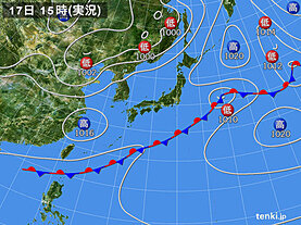 実況天気図(2022年05月17日)