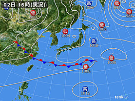 実況天気図(2022年06月02日)